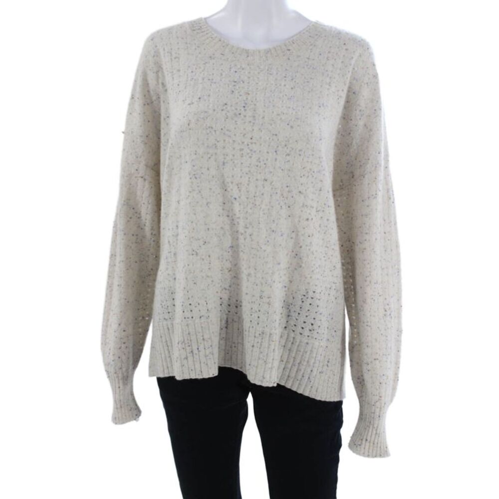 Pure Amici Unisex Beige Pullover Wool Crew Neck Long Sleeve Size 2
